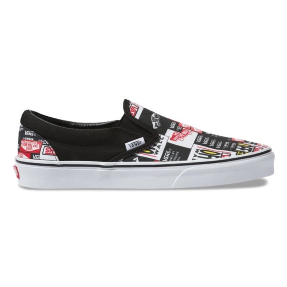 Vans Classic Slip On Label Mix Shoes
(Black White Red)
